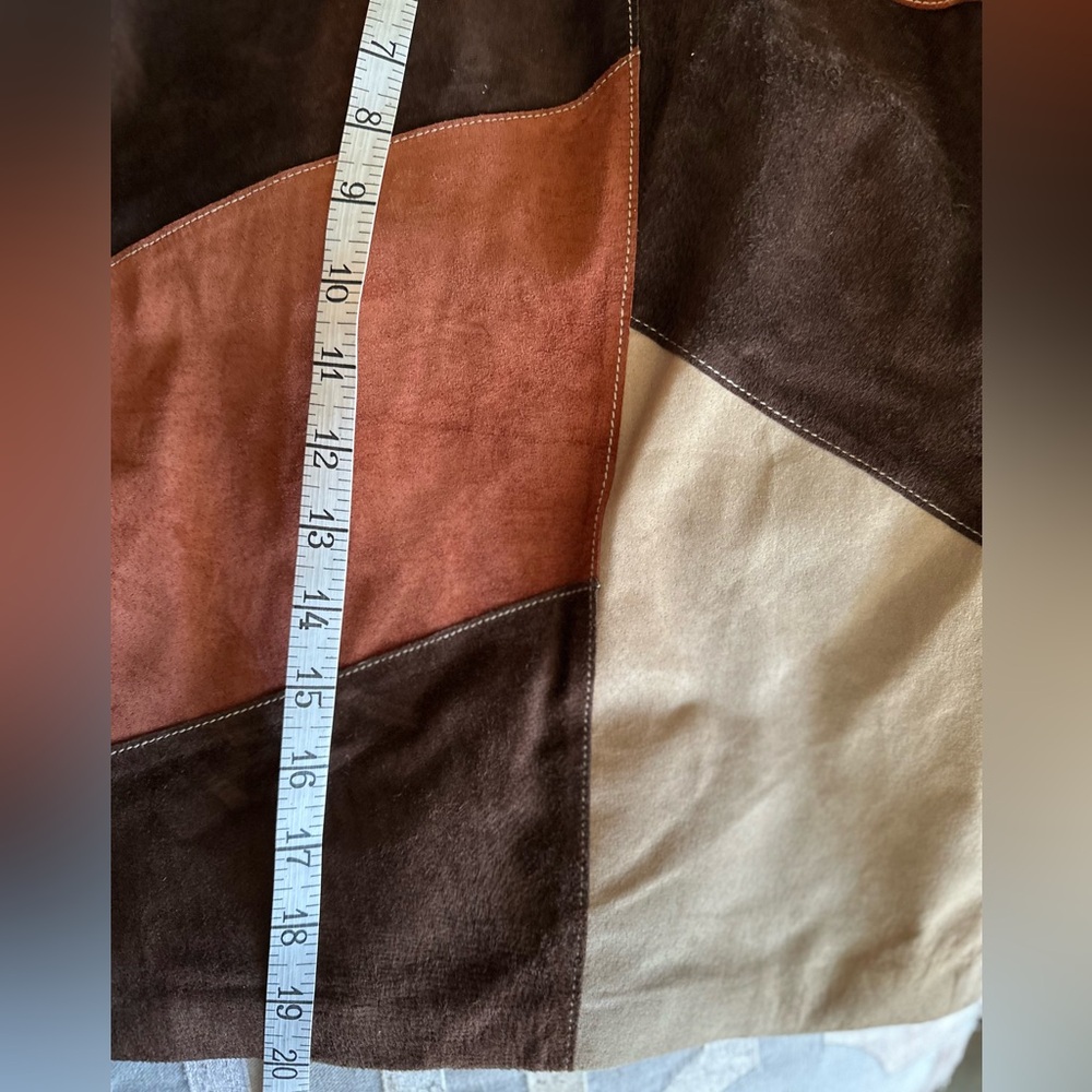 Apostrophe Brown and Tan Patchwork Skirt - Picture 8 of 9